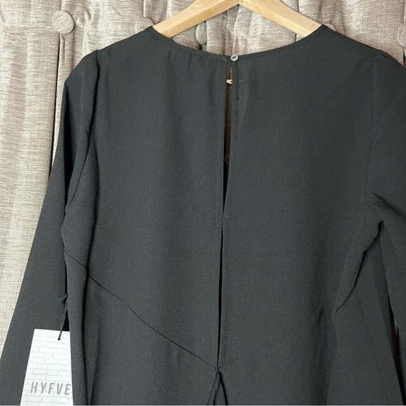 NWT Hyfve Black Long Sleeve Ruffle Back Tunic Blouse Size Medium - Picture 16 of 16